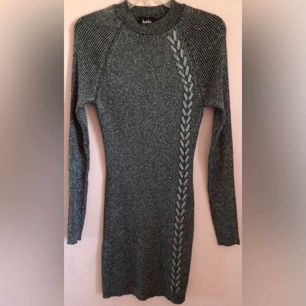 By & By gray silver sweater dress juniors size large